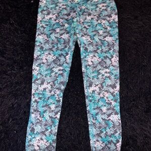 Columbia Teal and Gray Camouflage Leggings